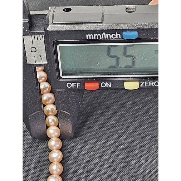 Vtg 5mm 14K Gold Clasp Pink Pearl 18" Necklace W/ Cultured Pearl Earrings - Picture 11 of 13